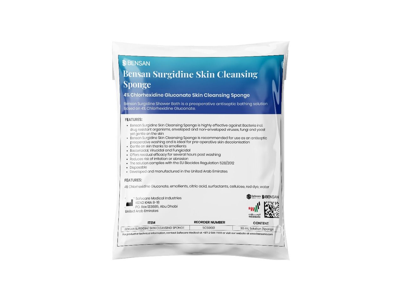 Surgidine 4% Chlorhexidine Gluconate Skin Cleansing Sponge